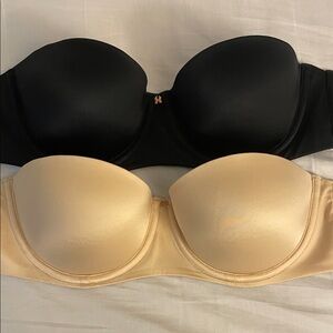 Savage X Fenty Black and Cream Strapless Bras